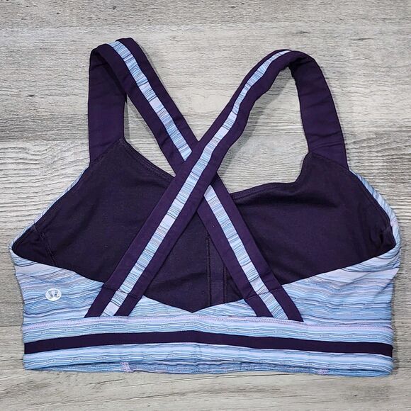 Lululemon Rack Pack Sports Bra Wave Twist Lilac Caspian Blue Deep Zinfandel Sz 6 - Picture 7 of 9